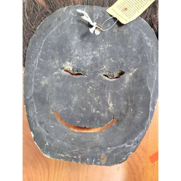 Bali Wood Mask Handmade Carving With Crazy Hair & Big Grin Wall Hanging - Picture 11 of 16